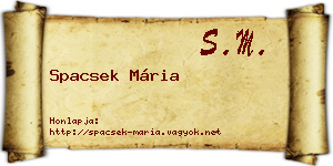 Spacsek Mária névjegykártya